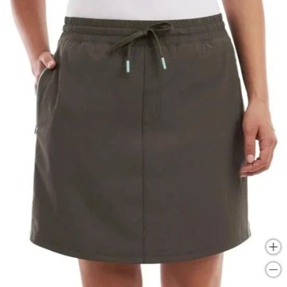 Elle Sport Lightweight Skort Green Drawstring Pockets Women’s Medium Active